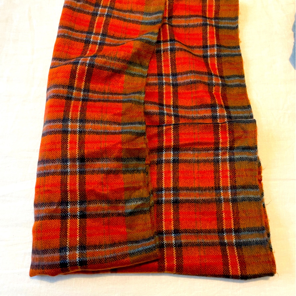 Orange plaid infinity scarf